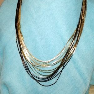 3-29 express sleek chains silvertone and black worn once